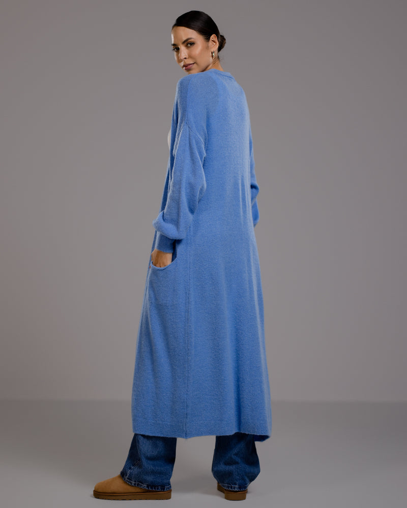 Yasmin Open Cardigan | Cornflower Blue | Alpaca Blend