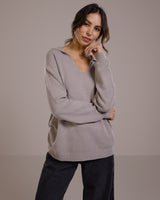 Celeste Open Collar Sweater | Mocha