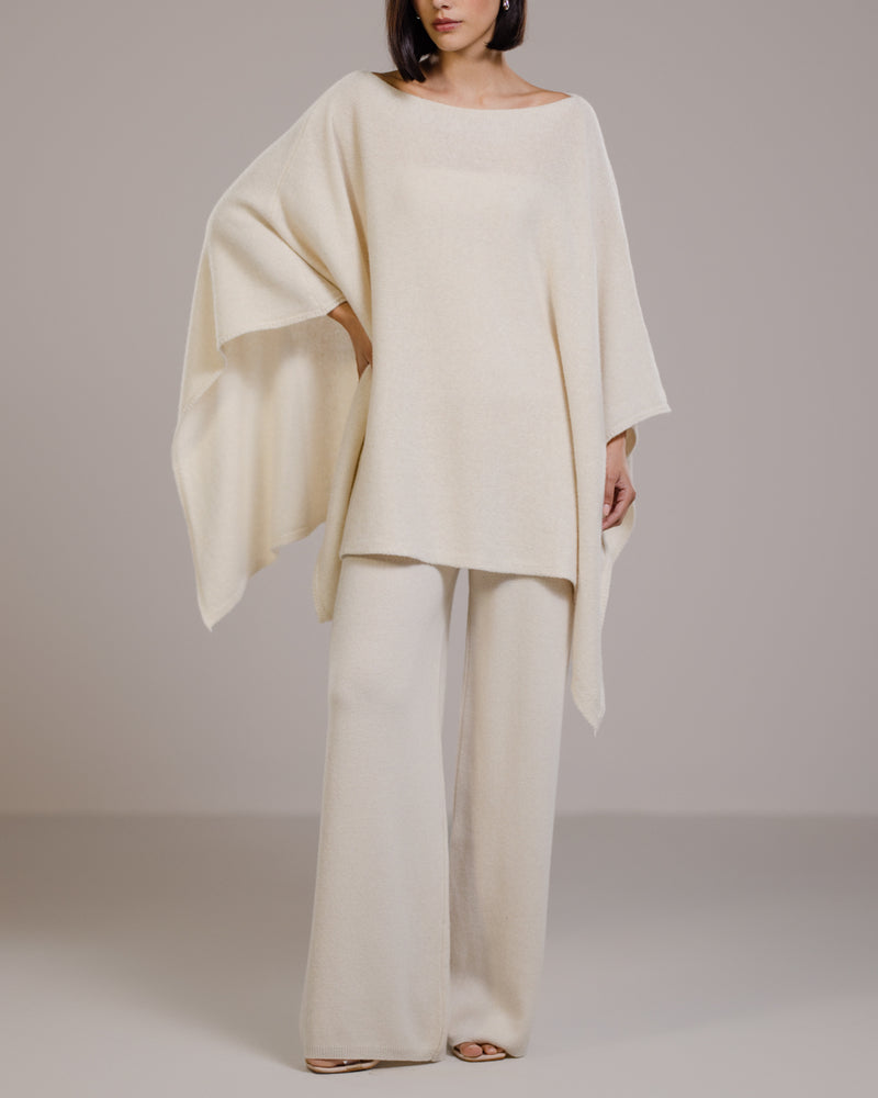 Elle Poncho | Light Beige | Cashmere-Wool Blend