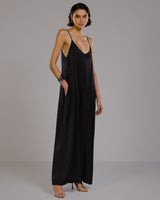 Audrey Satin Jumpsuit | Black