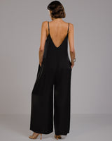 Audrey Satin Jumpsuit | Black