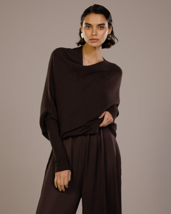 Asymmetric Draped | Espresso Brown