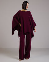 Elle Poncho | Burgundy | Cashmere-Wool Blend