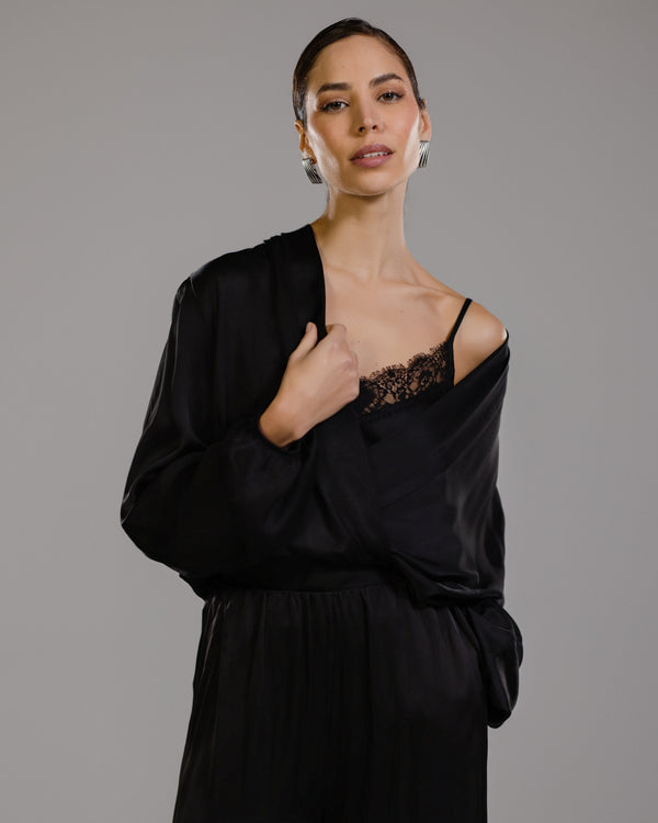 Margot Wrap Blouse | Black