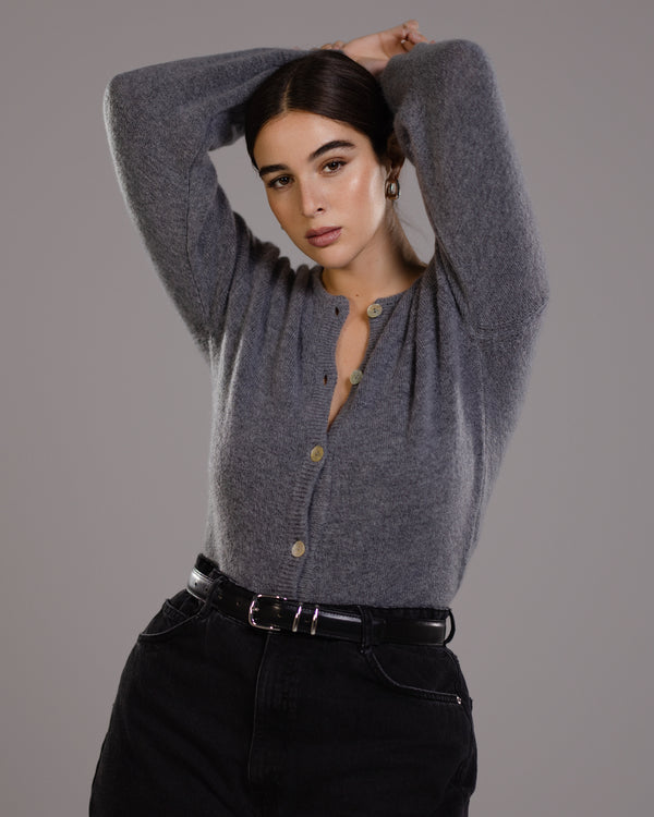 Kelsey Button Up Cardigan | Grey | Alpaca-Wool Blend