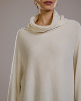 Clara Longline Sweater | Ivory | Wool-Cashmere Blend