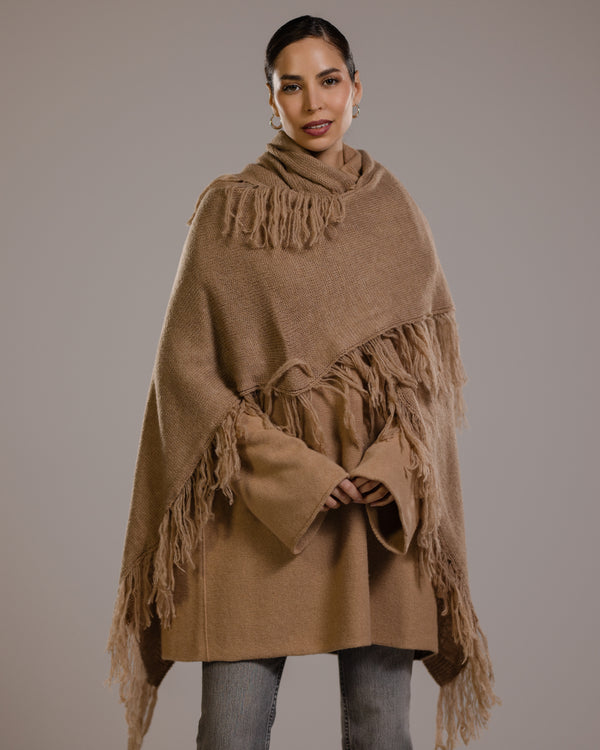 Sophie Throw On Poncho | Camel