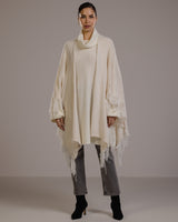 Sophie Throw On Poncho | Light Beige