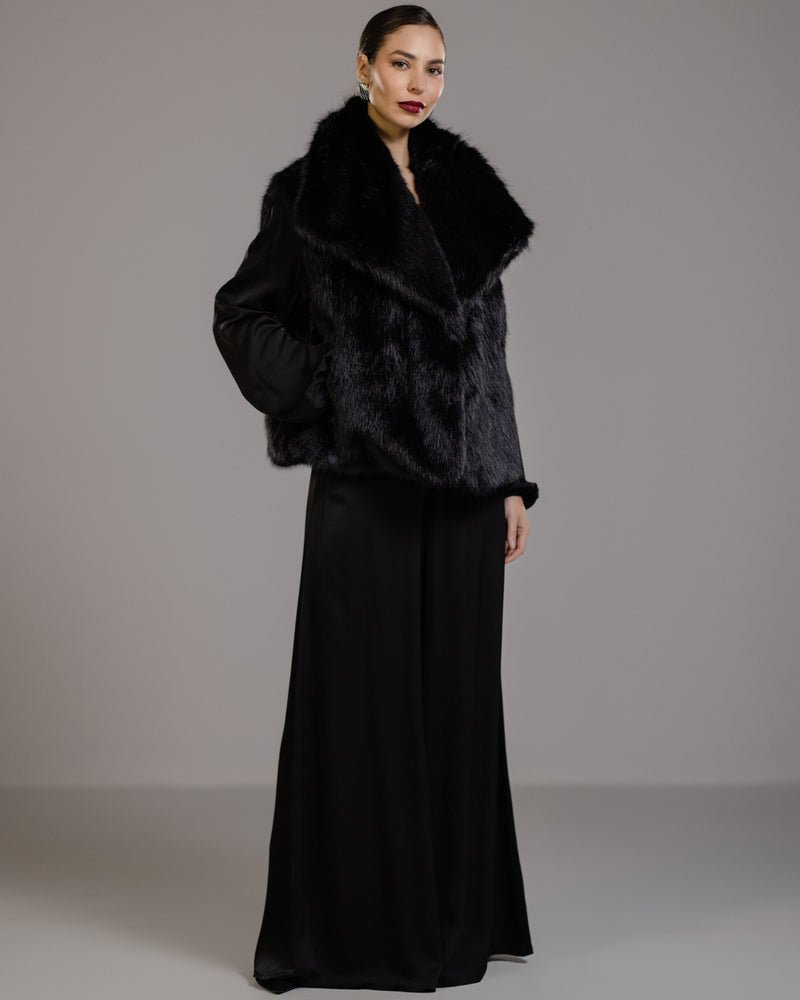 Gala Sleeveless Faux Fur Gilet | Black