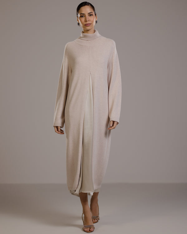 Eva Heavyweight Throw On | Light Beige | Cashmere Blend