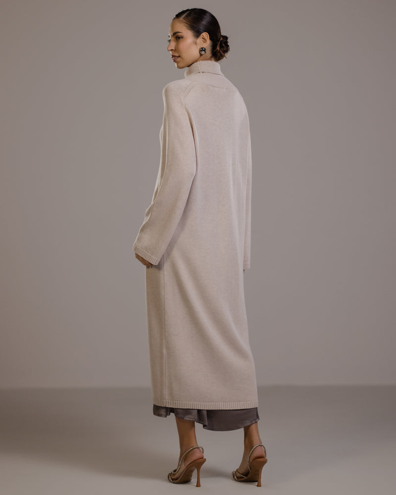 Eva Heavyweight Throw On | Light Beige | Cashmere Blend