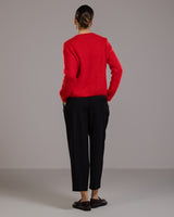 Lucille Zip Sweater | Red | Mohair Blend