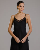 Arabella Lace Trim Vest | Black