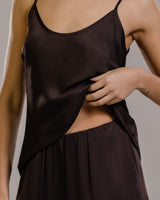 Cordelia Satin Vest | Espresso Brown