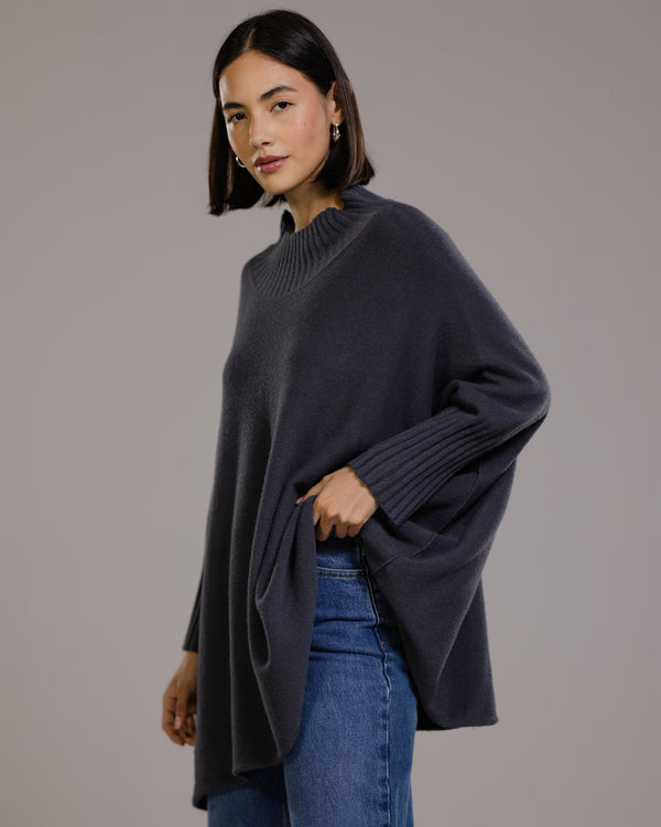 Mariselle Mockneck Sweater | Charcoal