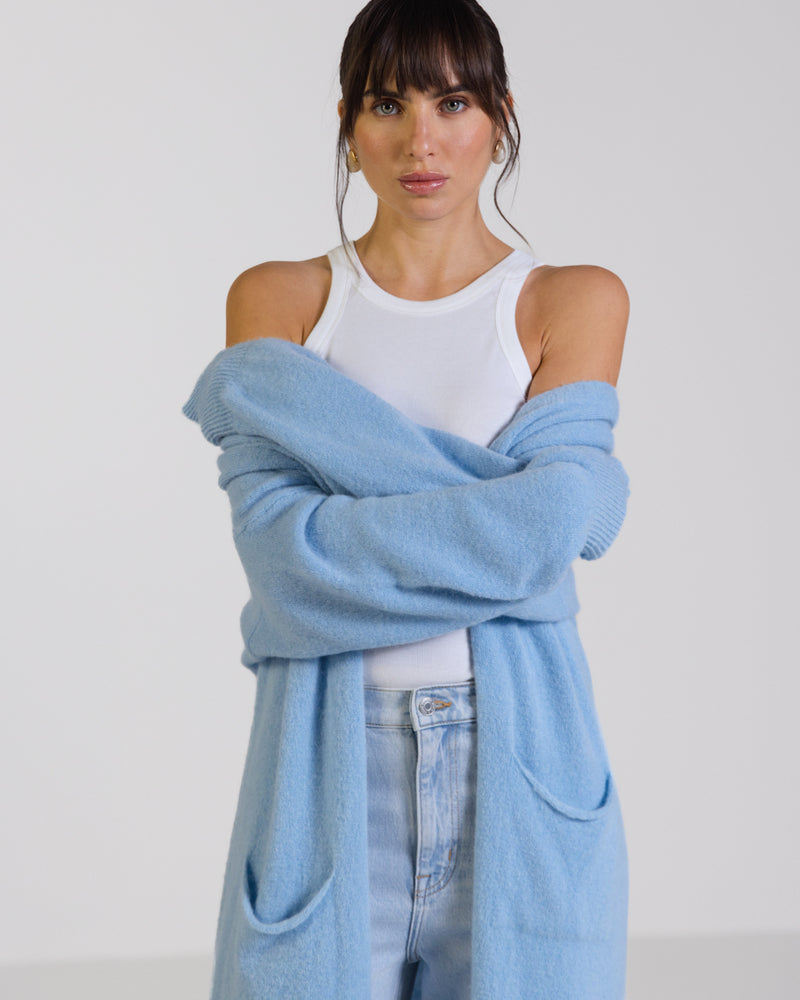 Yasmin Open Cardigan | Light Blue | Alpaca Blend