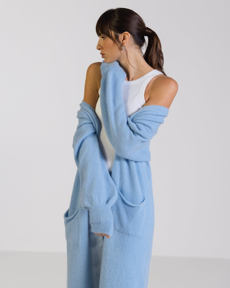 Yasmin Open Cardigan | Light Blue | Alpaca Blend