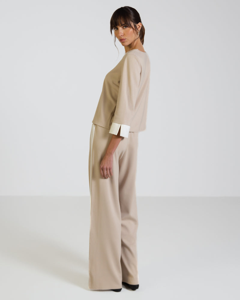 Bellamy Draped Top | Beige