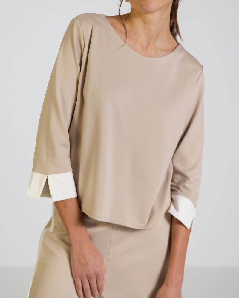 Bellamy Draped Top | Beige