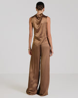 Allegra Draped Satin Top | Maple