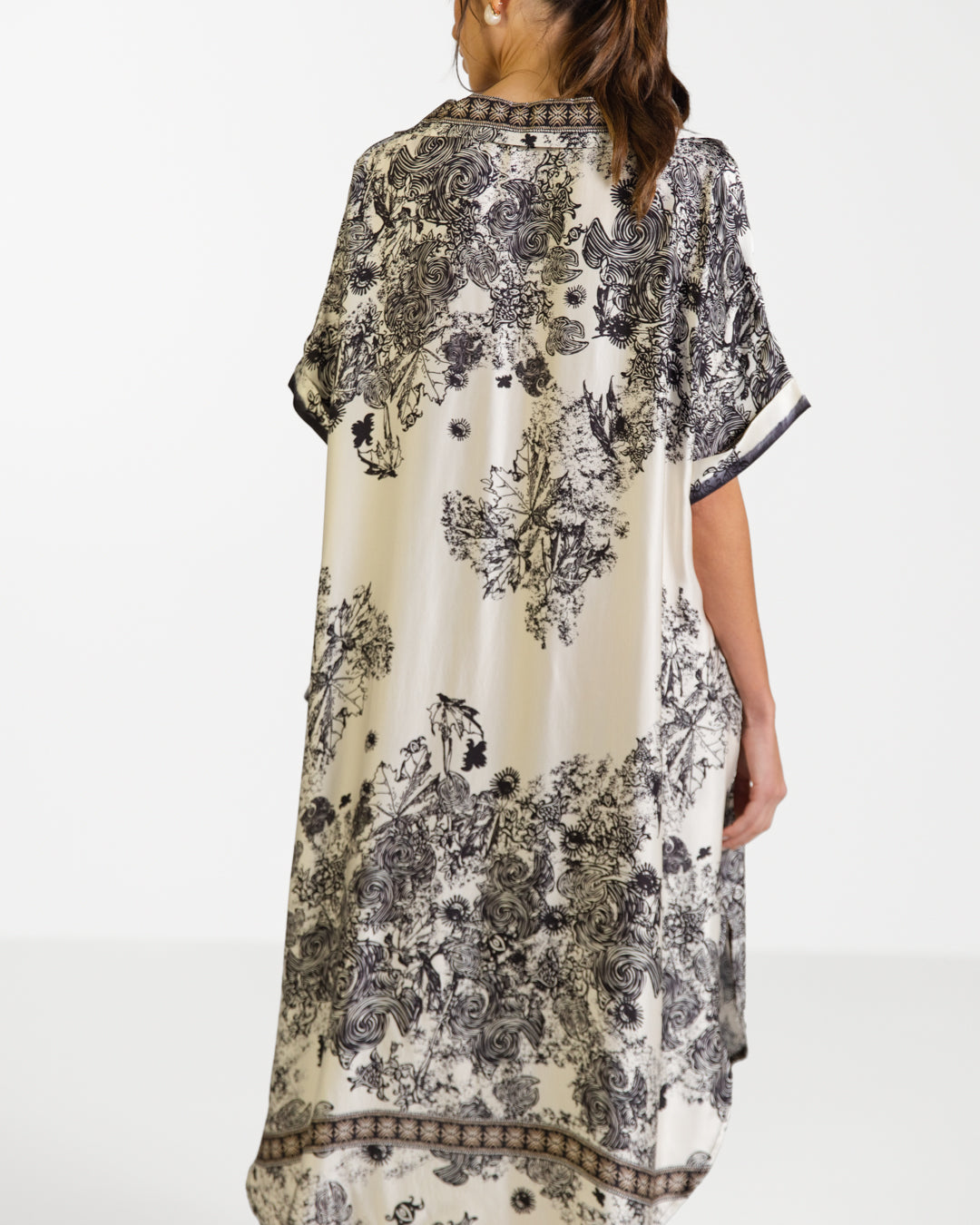 Ottilie Silk Kaftan Dress | Khaki main image 0