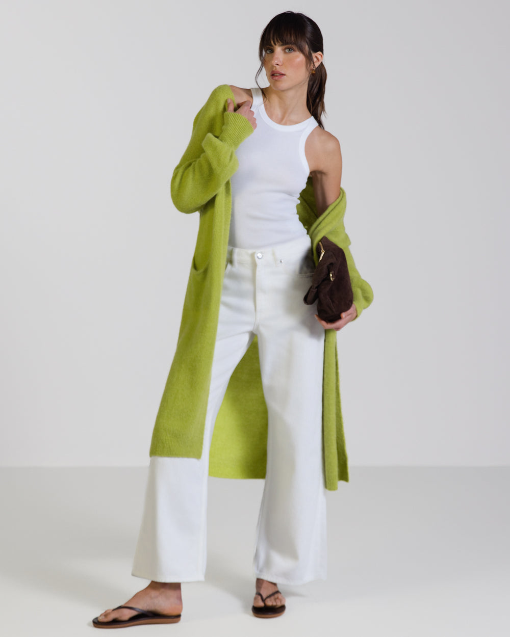 Yasmin Open Cardigan | Lime | Alpaca Blend – JAKI