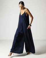 Audrey Satin Jumpsuit | Navy