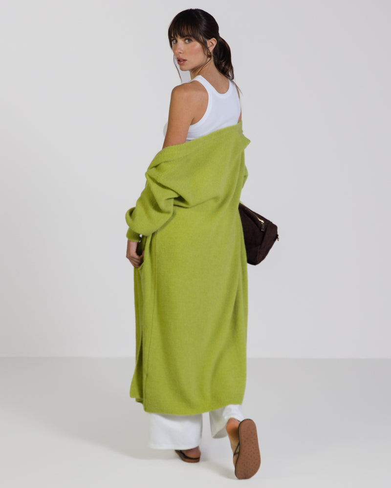 Yasmin Open Cardigan | Lime | Alpaca Blend