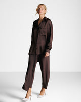 Kailin Satin Shirt | Espresso Brown