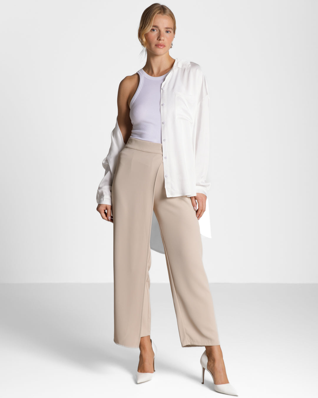 Ophelia Asymmetric Wrap Trousers | Navy