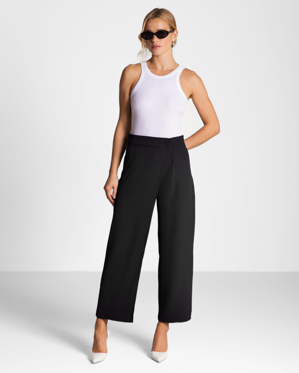 Ophelia Asymmetric Wrap Trousers | Black – JAKI Ophelia Asymmetric Wrap Trousers | Black – JAKI