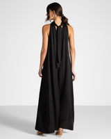 Ruby Satin Halterneck Dress | Black