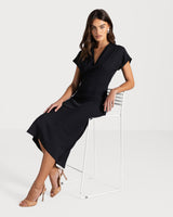 Juliette V Neck Dress | Navy