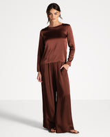 Matilda Satin Long Sleeve | Auburn