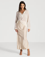 Rosalind Lightweight Satin Skirt | Cream