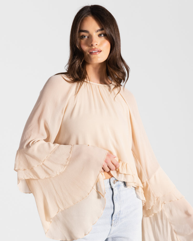 Blair Ruffle Blouse Cream – JAKI1