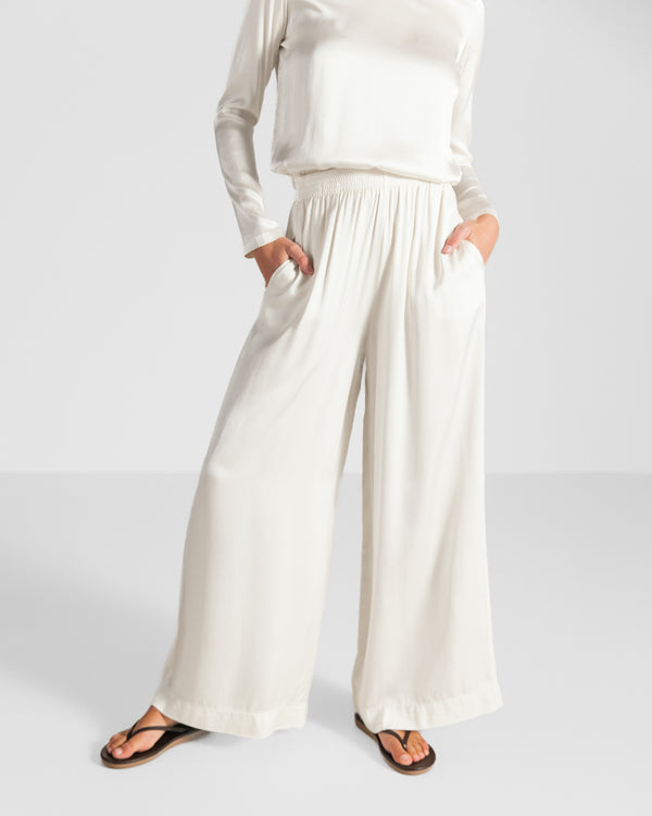 Daisy Satin Trousers | Ivory