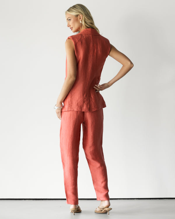 Maris Linen Trousers | Coral