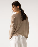Amelie Lightweight Linen Top | Taupe