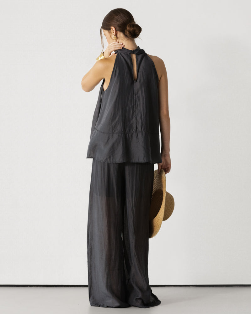 Clotilde Lightweight Elastic Waist Pants | Black