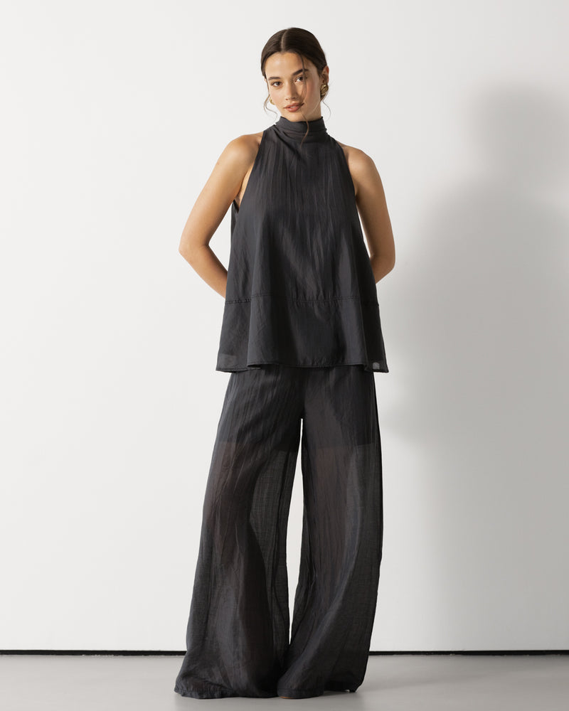 Clotilde Lightweight Elastic Waist Pants | Black