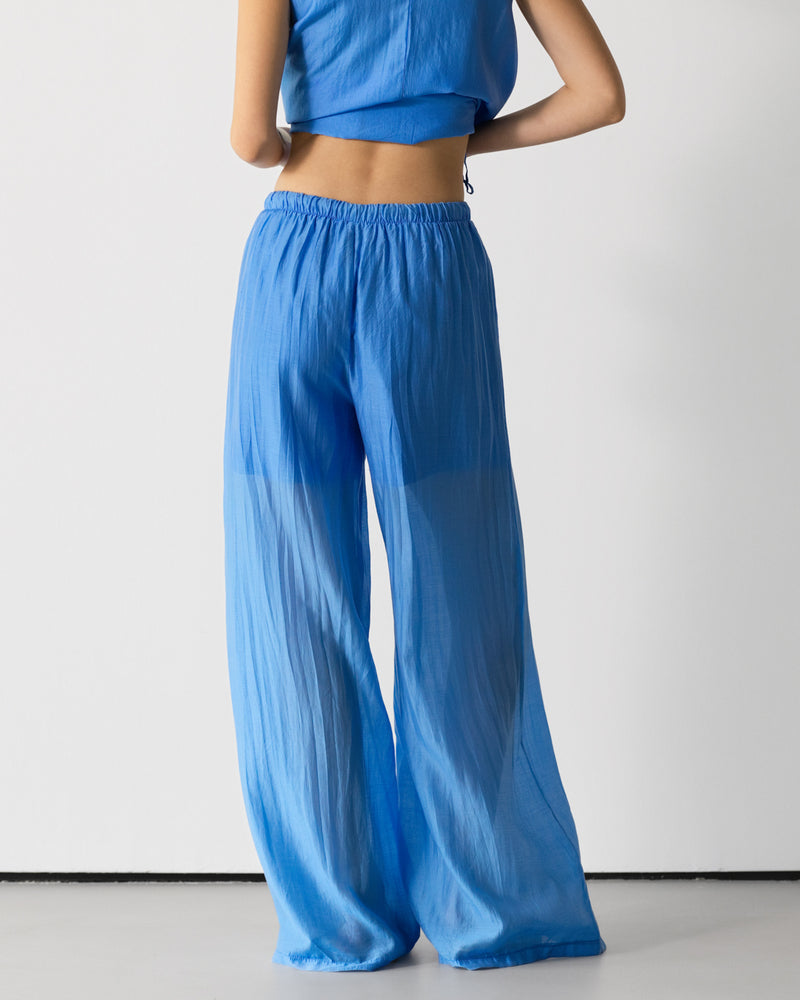 Clotilde Lightweight Elastic Waist Pants | Azure Blue