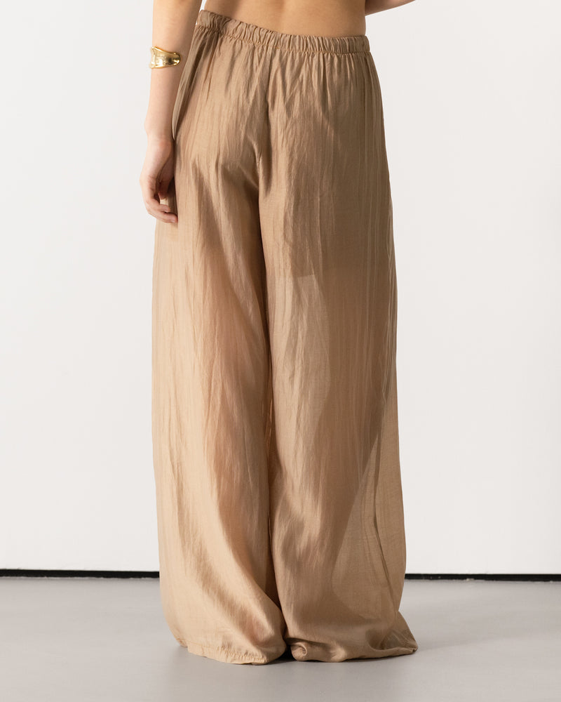 Clotilde Lightweight Elastic Waist Pants Trousers | Sand