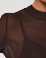 Lola Sheer Top | Chocolate Brown