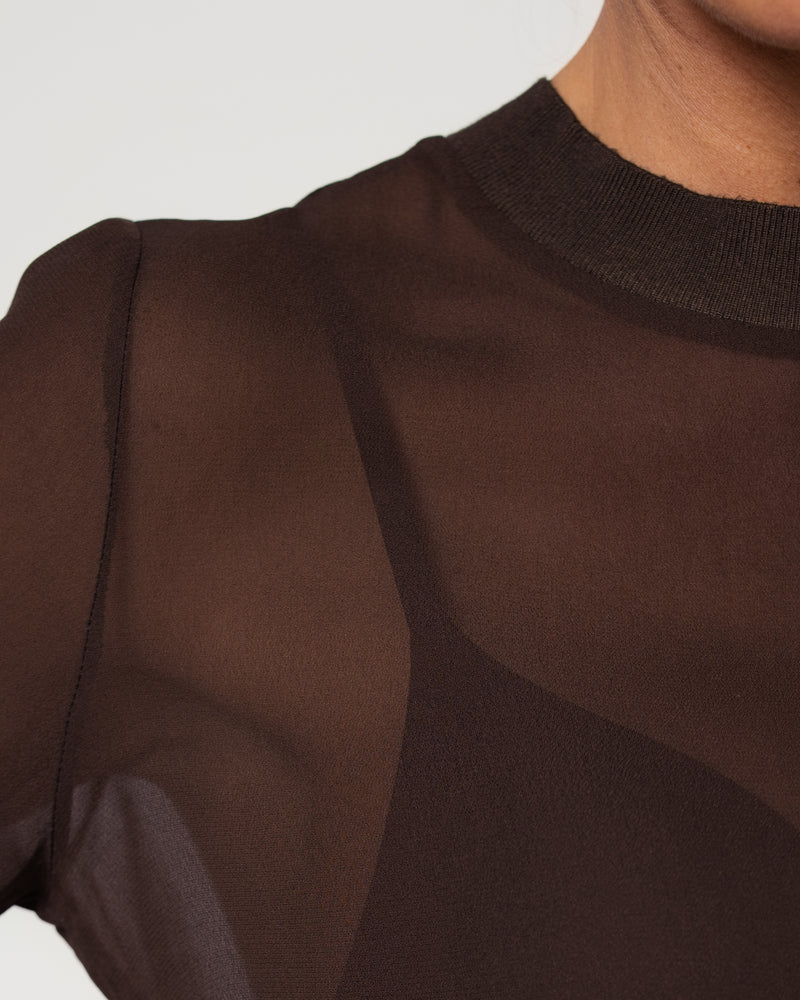 Lola Sheer Top | Chocolate Brown