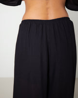 Verity Sheer Elastic Waist Trousers | Black