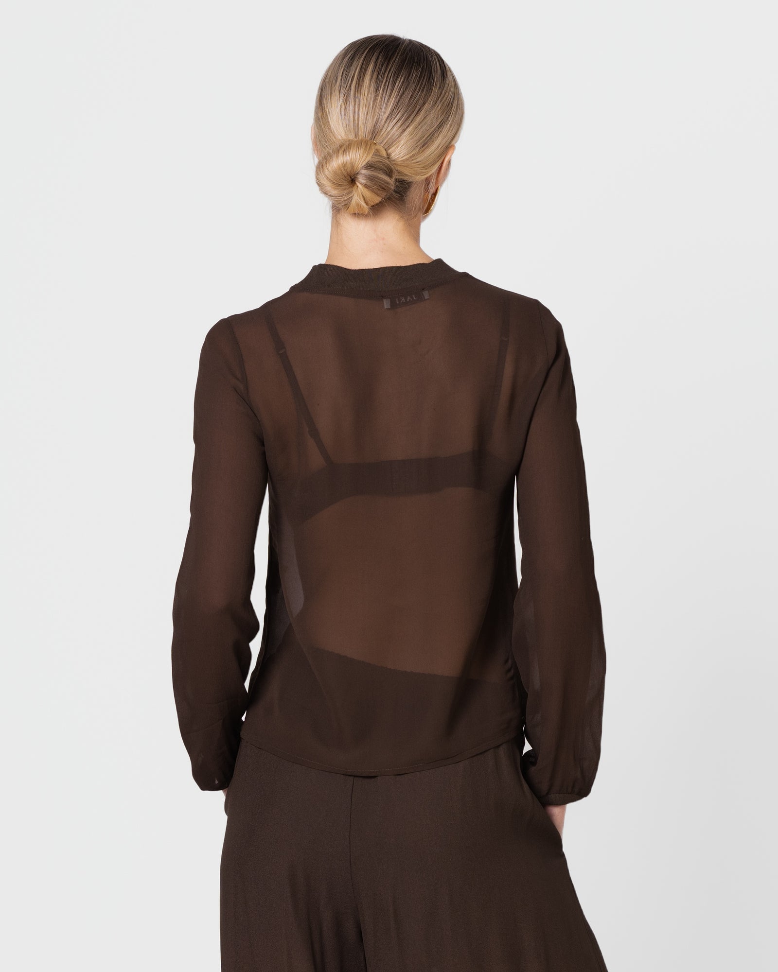 Lola Sheer Top | Chocolate Brown – JAKI
