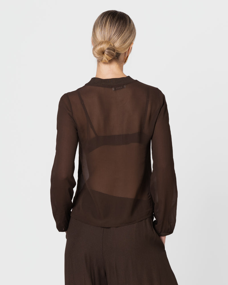 Lola Sheer Top | Chocolate Brown