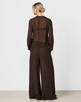Lola Sheer Top | Chocolate Brown