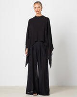 Verity Sheer Elastic Waist Trousers | Black